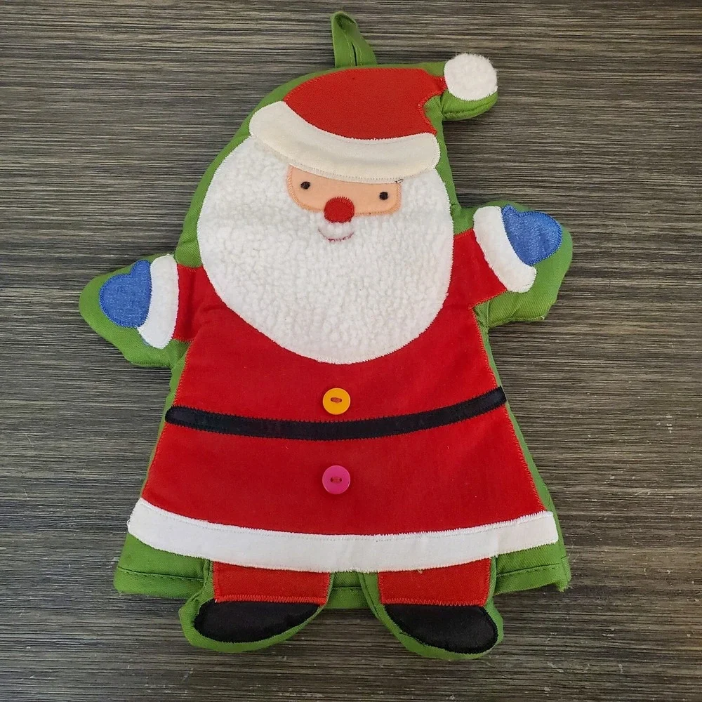 SINGLE Decorative Santa Claus Shaped Oven Mitt Pot Holder Kitchen Holiday Decor